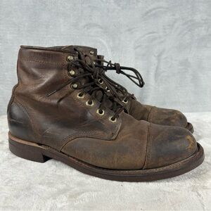 LL Bean Katahdin Boots 10.5 Cap Leather Men’s Brown Vibram Chippewa Distressed